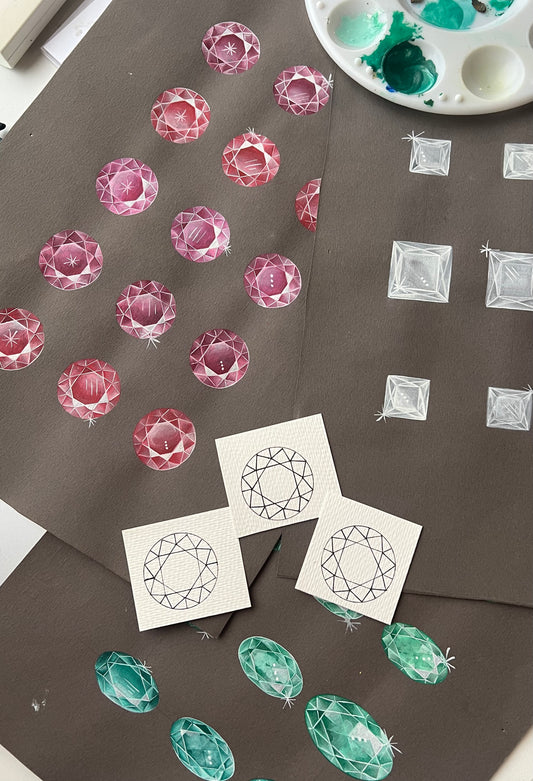 Curso Online Dibujo y Acuarela de Piedras Preciosas / Personalizado