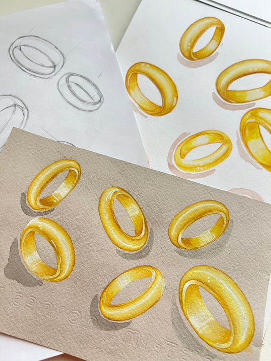 Curso Online Anillos Perspectiva Dibujo y Acuarela / Personalizado 