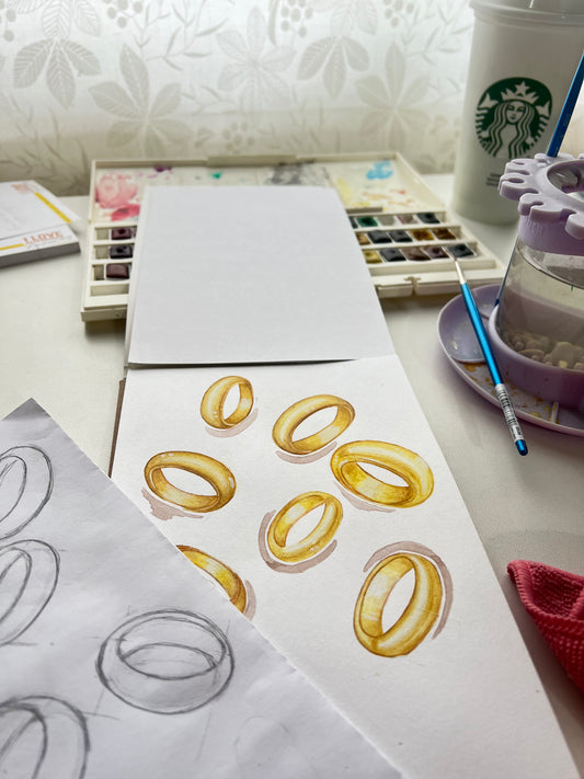 Curso Online Anillos Perspectiva Dibujo y Acuarela / Personalizado 